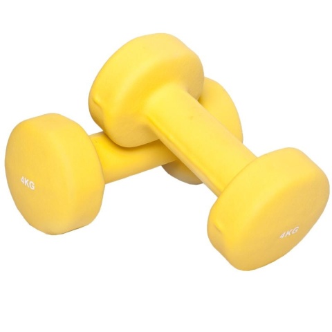 8 kg (2x4,0) Neoprenowe Hantle Gimnastyczne (żółte)