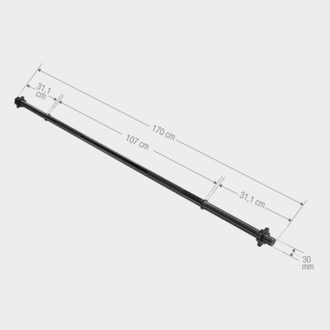 Gryf prosty długi 170cm, czarny
