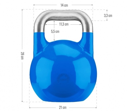 Kettlebell turniejowy niebieski 12 kg
