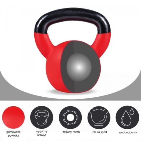 Kettlebell z gumową powłoką 32kg