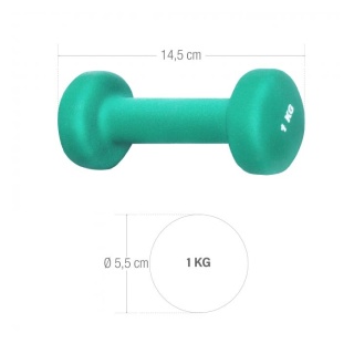 2 kg (2x1,0) Neoprenowe Hantle Gimnastyczne (zielone)