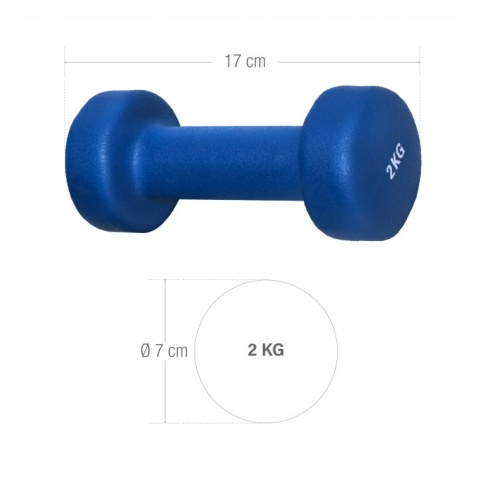 4 kg (2x2,0) Neoprenowe Hantle Gimnastyczne (niebieskie)