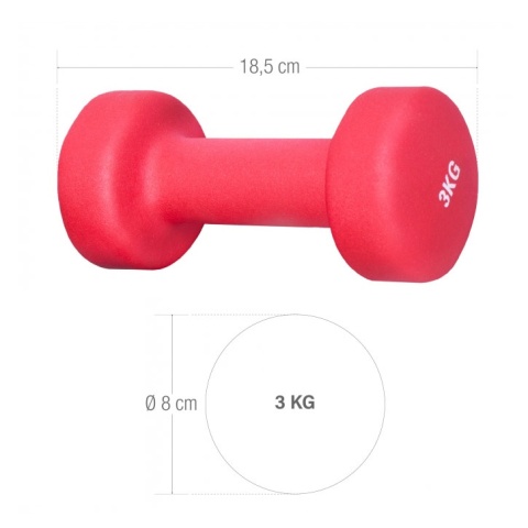 6 kg (2x3,0) Neoprenowe Hantle Gimnastyczne (czerwone)