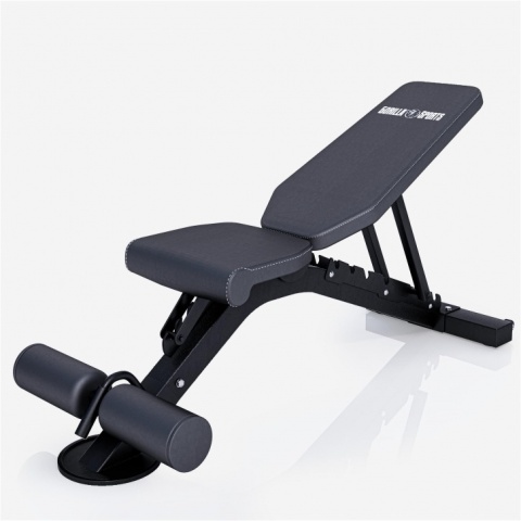 Mocna ławka treningowa z ujemnym skosem, dwustronnie regulowana