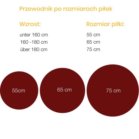 55cm Szara Piłka Gimnastyczna