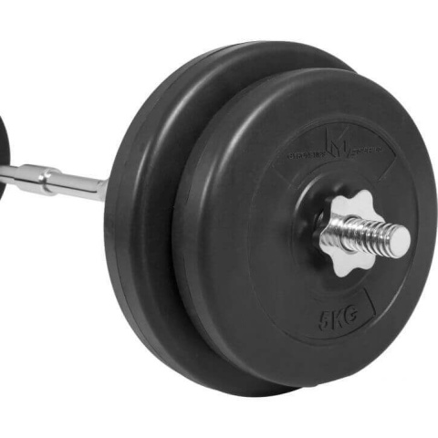 E-Series zestaw sztanga łamana 25mm z obciążeniem winylowym 30kg