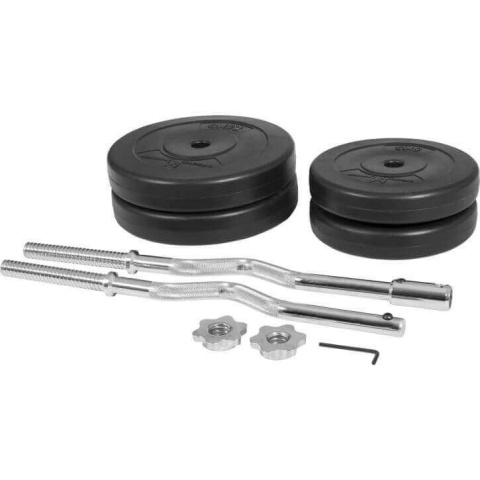 E-Series zestaw sztanga łamana 25mm z obciążeniem winylowym 30kg