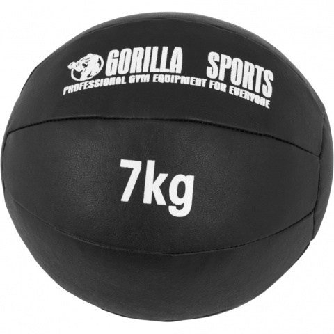 Piłka lekarska czarna 1 kg ze skóry syntetycznej