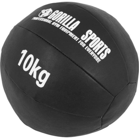 Piłka lekarska czarna 10 kg ze skóry syntetycznej