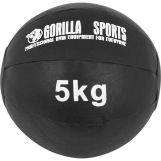 Piłka lekarska czarna 5 kg ze skóry syntetycznej